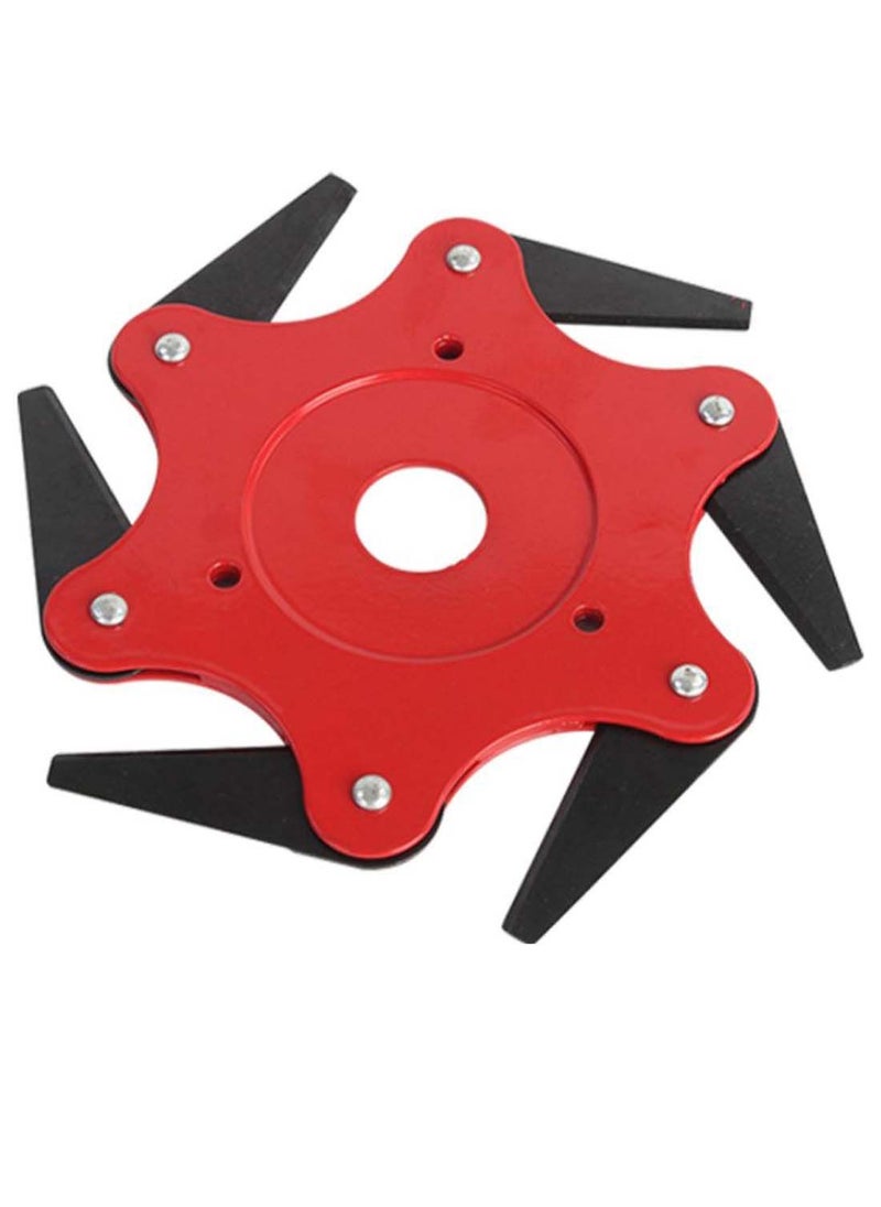 NIBEMINENT Lawn Mower Razor Six Leaf Trimmer Head Red/Black 5.9inch  - Image 1