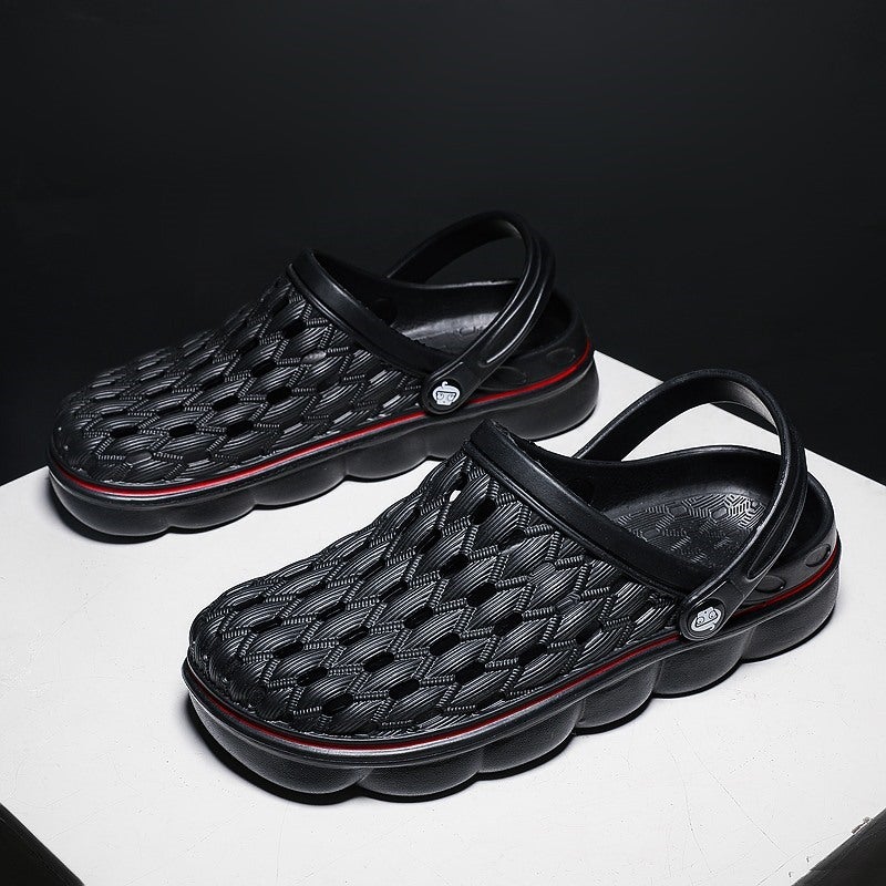 Baotou Hole Shoes Men'S Outdoor Sandals Korean Student Beach Shoes Dual-Use Sandals A Generation Of Hair - Image 1