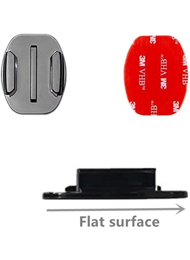 Generic - 4 Pieces Flat & Curved Helmet Mount Set with Strong Adhesive Sticker Compatible with GoPro Hero 9 8 7 6 5+ Yi 4K Action Camera - Image 1