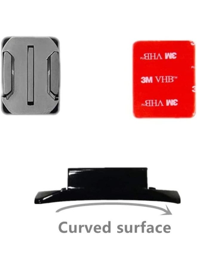 Generic - 4 Pieces Flat & Curved Helmet Mount Set with Strong Adhesive Sticker Compatible with GoPro Hero 9 8 7 6 5+ Yi 4K Action Camera - Image 1