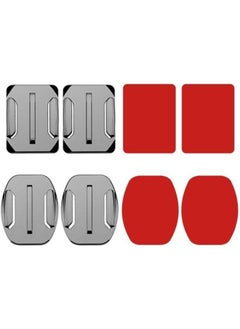 Generic 4 Pieces Flat & Curved Helmet Mount Set with Strong Adhesive Sticker Compatible with GoPro Hero 9 8 7 6 5+ Yi 4K Action Camera  - Image 1