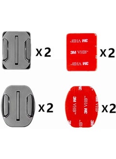 Generic 4 Pieces Flat & Curved Helmet Mount Set with Strong Adhesive Sticker Compatible with GoPro Hero 9 8 7 6 5+ Yi 4K Action Camera  - Image 4