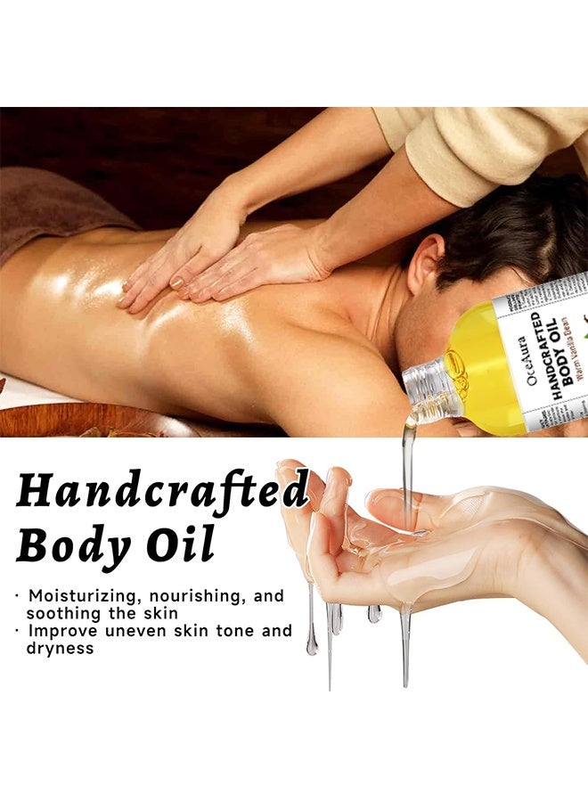 OceAura Warm Vanilla Bean Body Massage Oil, Body Juice Oil Vanilla, Moisturizing Body Oil Vanilla, Handcrafted Body Oil, Smooth Supple Skin, Natural Massage Oil For Date Night, Moisturising Body Oil For Dry Skin, Organic, Vegan, 118ml - Image 5