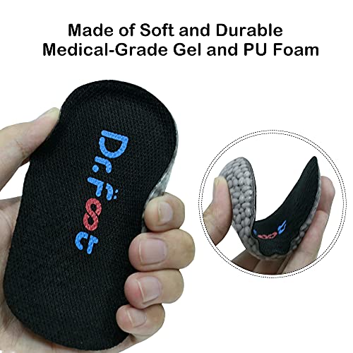 Dr.Foot Dr. Foot's Height Increase Insoles, Heel Cushion Inserts, Heel Lift Inserts for Leg Length Discrepancies (Large (0.5" Height) | Black) - Image 3
