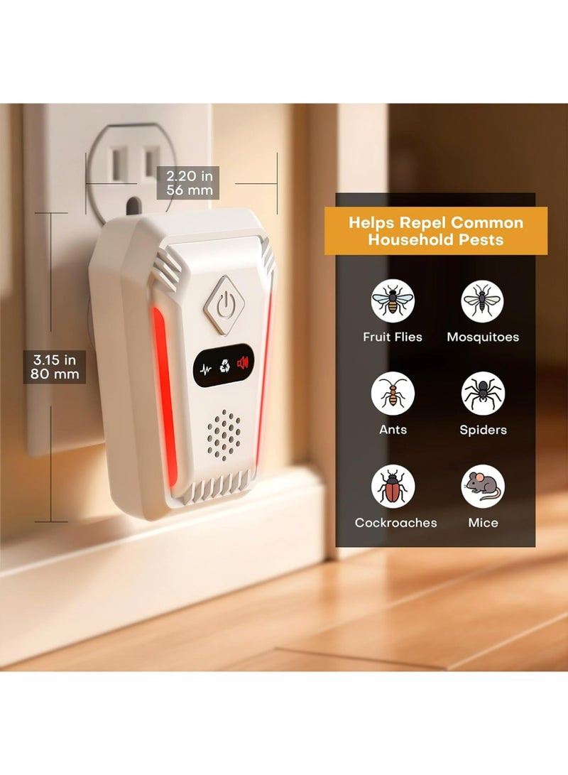YOUGE 4Pcs Ultrasonic Pest Repeller - Powerful Mouse Repellent Mosquito Repellent Plug In Pest Control Ideal For Mice Mosquitoes Cockroaches Ants Home Office Warehouse Mice Rats Mosquitoes Cockroach Moths Ants Repellent - Image 2