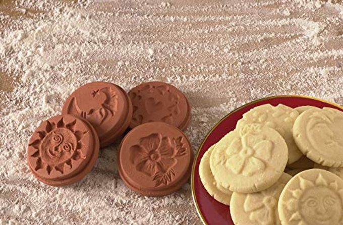 JBK Pottery Terra Cotta Cookie Stamps for Baking, Oven & Dishwasher Safe Cookie Cutter, Molder, Stamper Press, Ideal for Cookies, Polvoron, Pastry, Shortbreads, Butter Nature Set of 3 Designs - Image 2