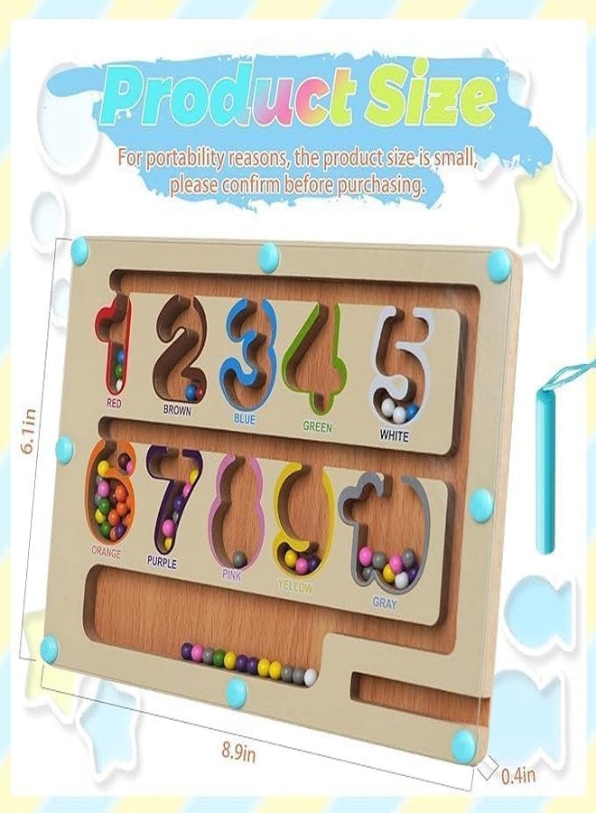 RATAVA Wooden Numerical Magnetic Maze Board for Kids 2-5 Years | Montessori Color & Number Learning Toy | Educational Counting & Sorting Puzzle Game | Skill Development Toy for Kids 1pc - Image 3