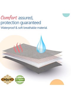 ADBENI HOME ADBENI HOME Ecofriendly Terry Cartridge Cotton Quick Dry Sheets for New Born Babies Toddler Bedding Reusable Waterproof Extra Absorbent Crib Sheets 210GSM Twin 88x120 cm Grey  - Image 4