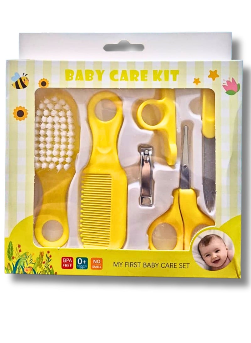 مجموعة العناية بالمولود الجديد 6 قطع - اللون أصفر