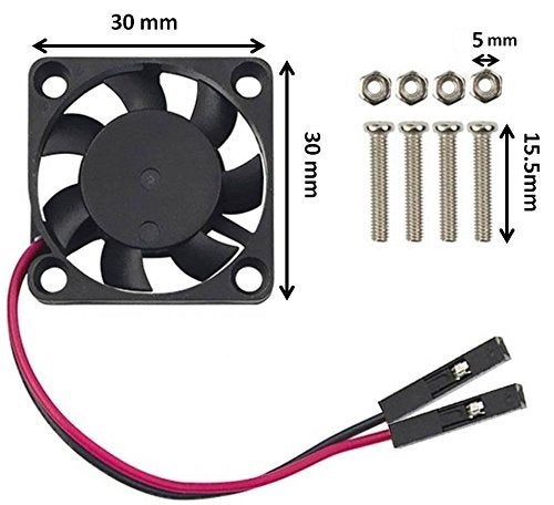 Easycargo Raspberry Pi Fan 30x30x7mm, Raspberry Pi Cooling Fan Brushless 3.3V 5V DC Quiet Fan for Raspberry Pi 4, 3 B+ and B, Pi 2, Pi B+, RetroFlag NESPI Case (30mmx30mmx7mm) (Black 1-Pack) - Image 2