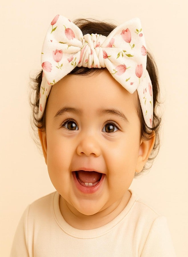 SYGA 3 Pcs Baby Headband Nylon Bow Soft Stretchable Hairband for Newborn Infant Toddler Kids For 0-3 Year (Type-D, Free Size) - Image 3