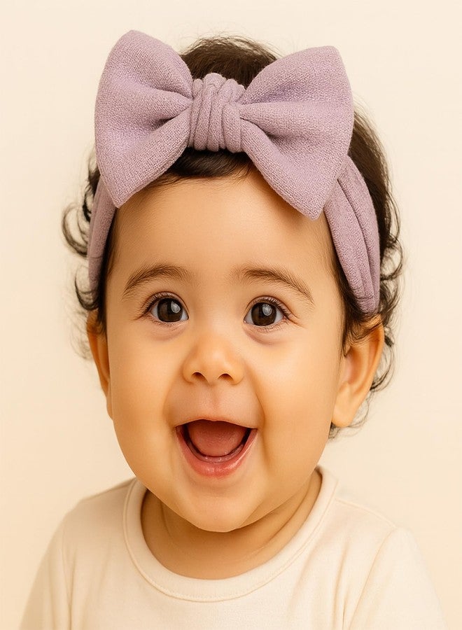 SYGA 3 Pcs Baby Headband Nylon Bow Soft Stretchable Hairband for Newborn Infant Toddler Kids For 0-3 Year (Type-D, Free Size) - Image 2