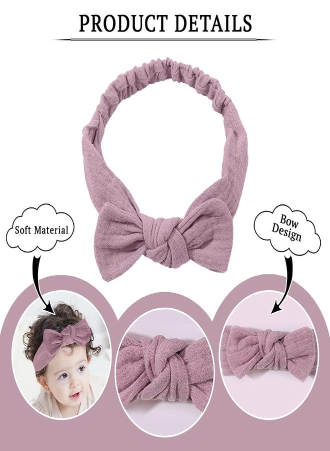 SYGA 3 Pcs Baby Headband Nylon Bow Soft Stretchable Hairband for Newborn Infant Toddler Kids For 0-3 Year (Type-D, Free Size) - Image 5