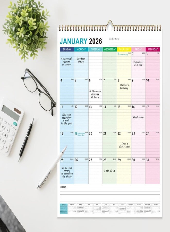 Dayvorax 2026 Wall Calendar - 2026 Calendar from January 2026 to June 2027, 15" x 22" Vertical Large Wall Calendar, 18-Month Hanging Calendar 2026-2027 with Julian Date, Large, Ruled Blocks - Image 2