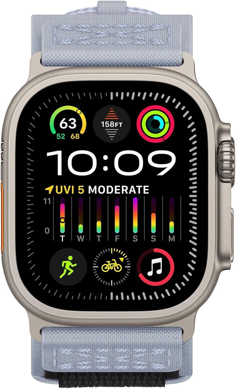 إكسفور حزام نايلون قوي من Excefore لساعة Apple Watch Ultra 2، متوافق مع موديلات 49مم، 45مم، 44مم، 42مم، حزام منسوج بحلقة رياضية فردية مع فيلكرو لسلسلة iWatch 9، 8، 7، SE، 6، Ultra، للرجال - Image 2