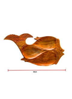 ماركة غير محددة صينية تقديم خشبية مزخرفة مصنوعة يدويًا على شكل سمكة لتقديم الوجبات الخفيفة والفواكه  - Image 3