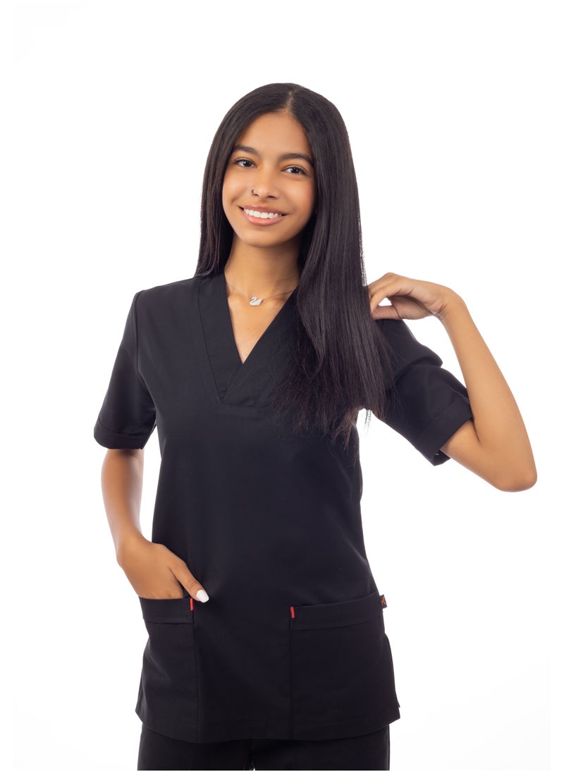 APEX Classic Scrub 1/2 Sleeve Female Black MIX C  - Image 2