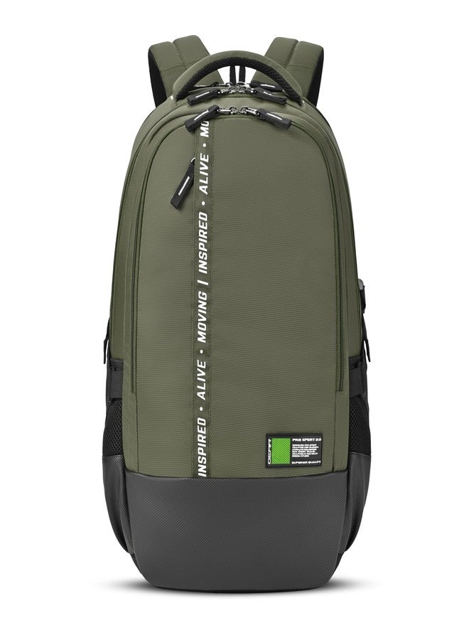 Gear Inspired 19"/36L Large Water Resistant School Bag | Casual Backpack | Daypack | Travel Backpack | Kids Bag for Boys/Girls (Olive - Black) - Image 1