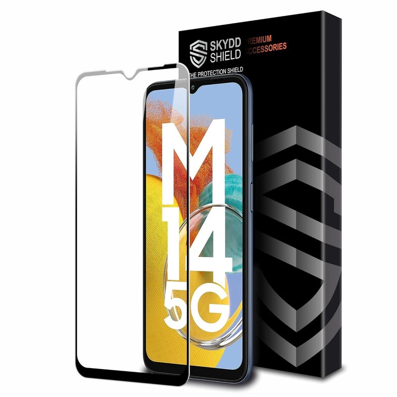 Skyddshield Military-Grade Gorilla Tempered Glass For Samsung Galaxy M14 and Samsung Galaxy F14 (6.6 Inch) With Installation Kit | Edge to Edge Coverage | Black - Image 1