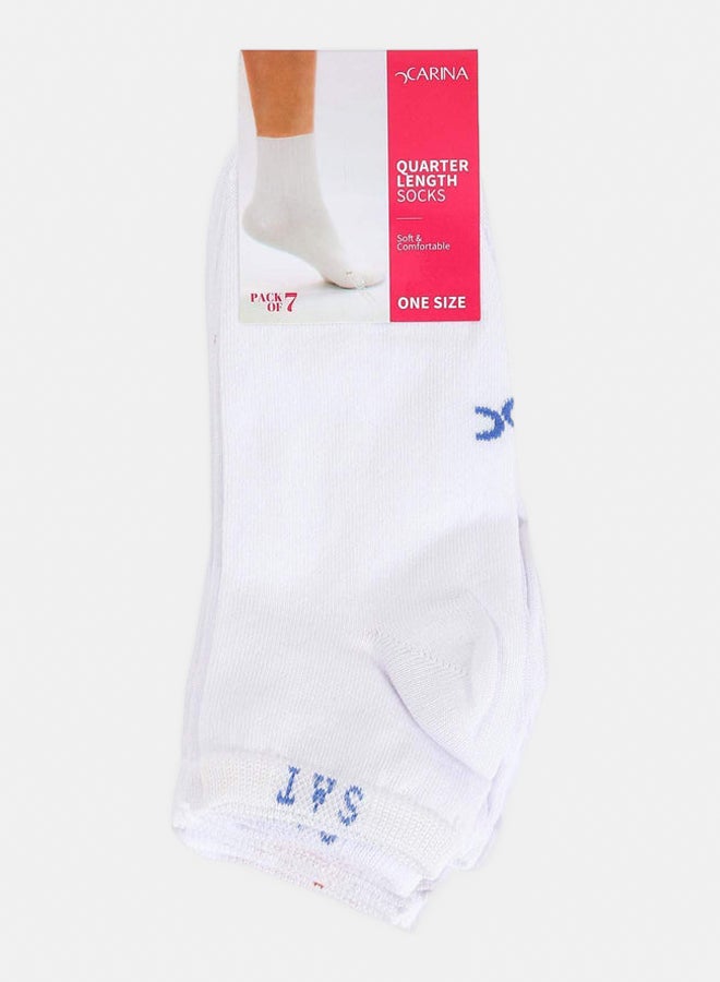 Carina Solid Ankle Length Socks - 7 Pairs - Image 2