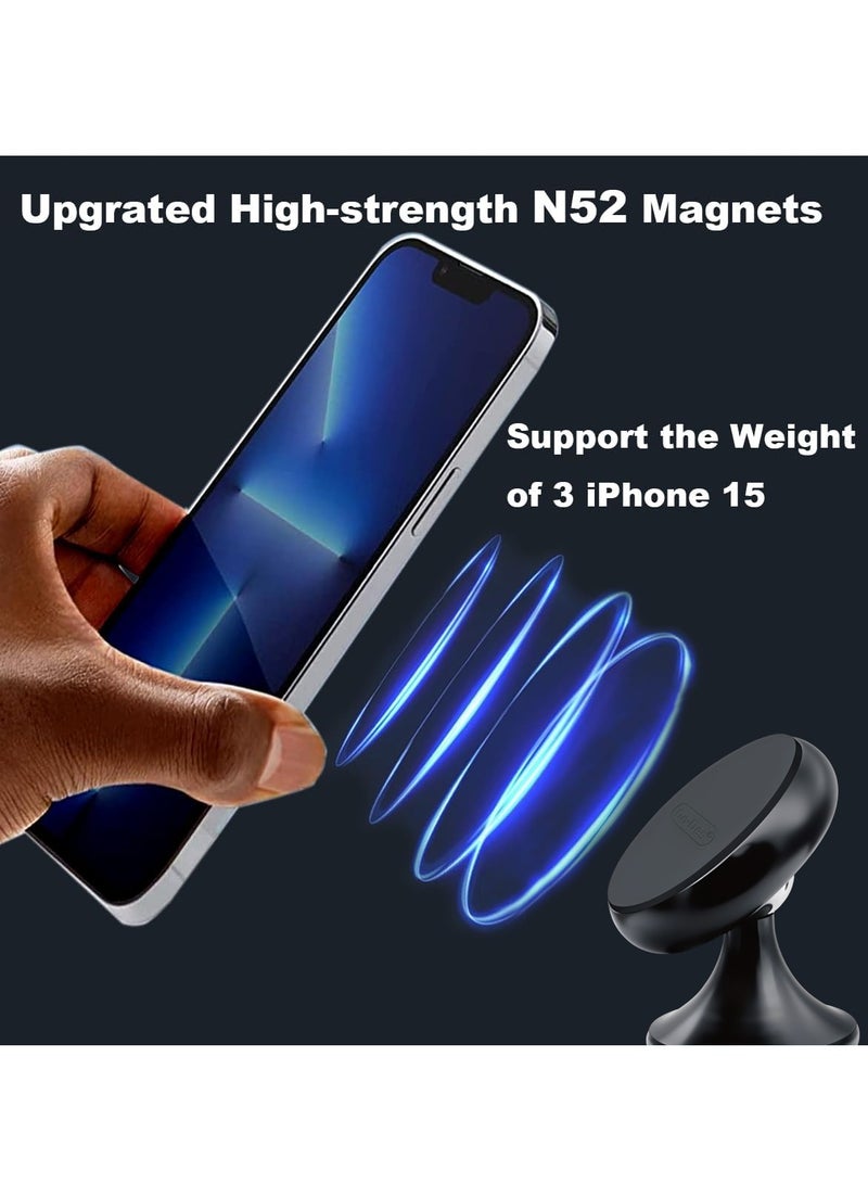 Go-Des GD-HD618 Magnetic Car Phone Holder – 360° Rotating Mini Dashboard Mount with N52 Magnets, Strong Adhesive Base, Metal Body, Universal Fit - Image 3