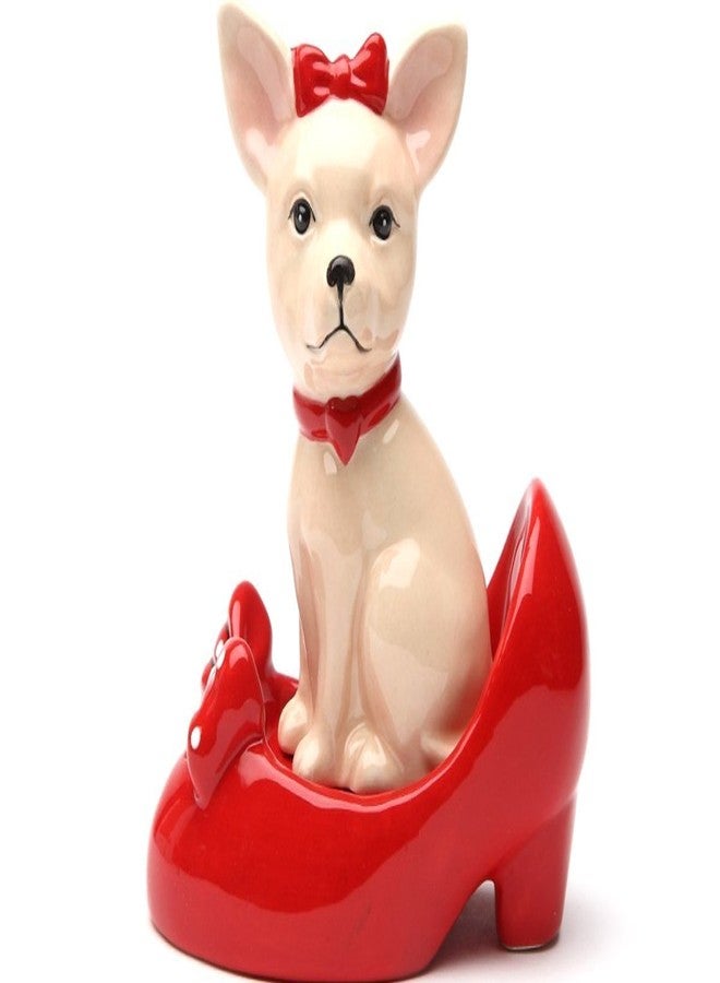 Pacific Giftware Chihuahua in High Heel Shoe Pumps Ceramic Magnetic Salt Pepper Shaker - Image 1