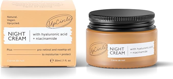 UpCircle Mini Travel Size Night Cream with Hyaluronic Acid Niacinamide 30ml Nourishing and Unscented for Sensitive Skin AntiAgeing Properties Vegan CrueltyFree