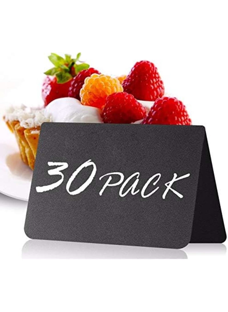 SYOSI 30 Pack Mini Chalkboard Table Tent Signs 7x10 cm – Reusable Food Labels for Buffet, Bakery, Catering & Party Displays – Plastic Standing Chalkboard Tags & Tabletop Signs - Image 1