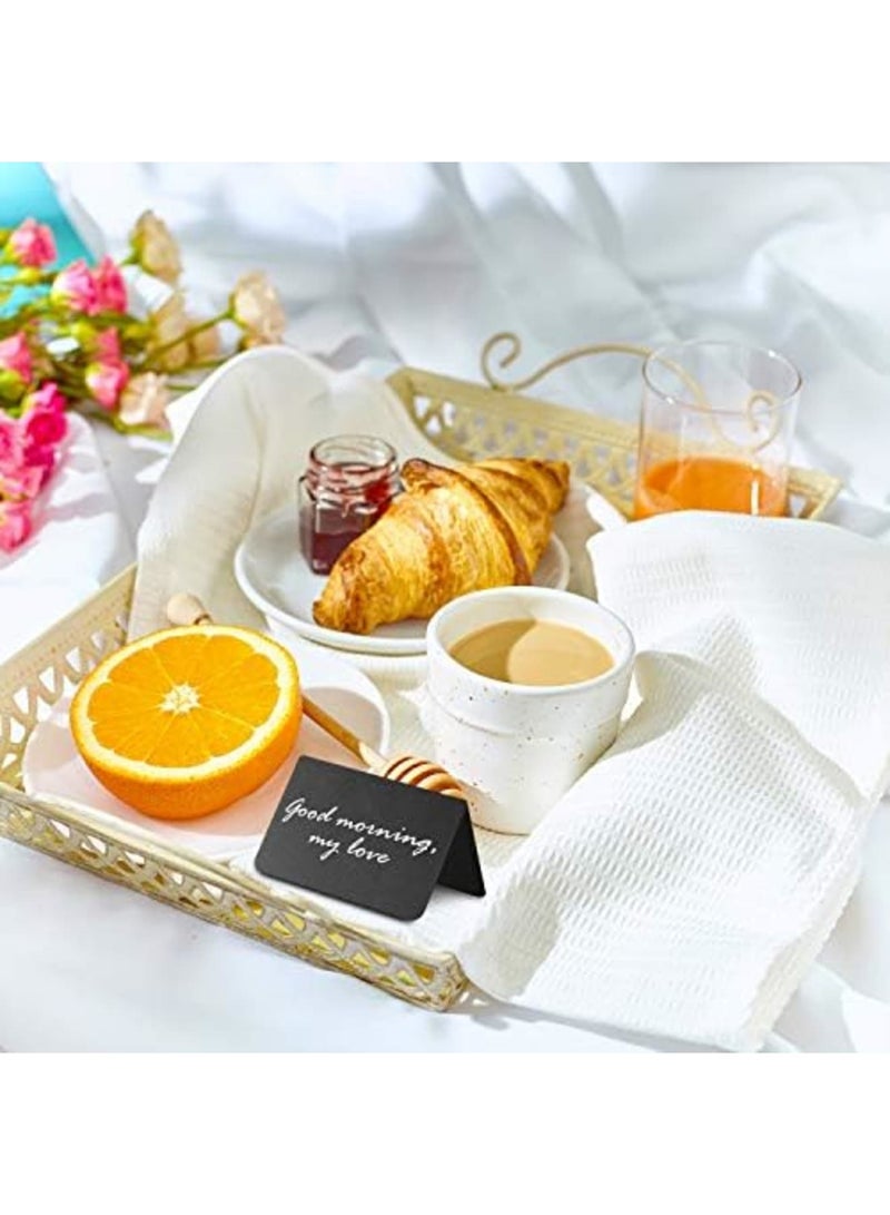 SYOSI 30 Pack Mini Chalkboard Table Tent Signs 7x10 cm – Reusable Food Labels for Buffet, Bakery, Catering & Party Displays – Plastic Standing Chalkboard Tags & Tabletop Signs - Image 2