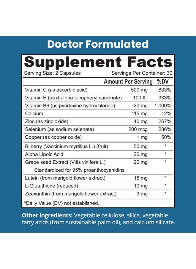 VisiVite Macular Support With Lutein Zeaxanthin Zinc (60 Vegetarian Capsules)  - Image 3