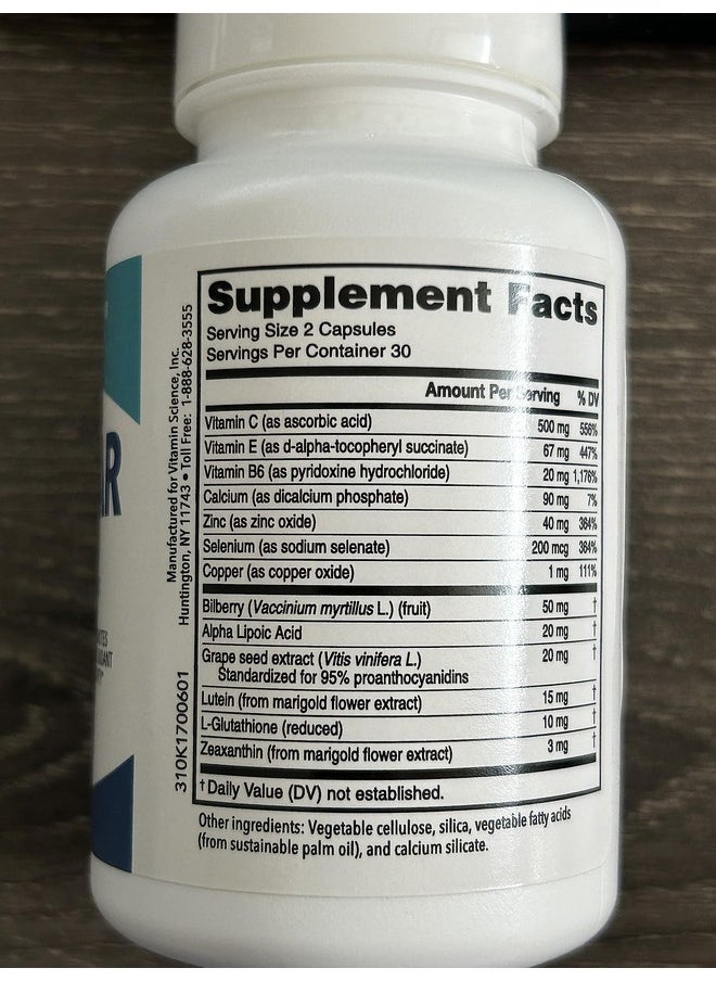 VisiVite Macular Support With Lutein Zeaxanthin Zinc (60 Vegetarian Capsules)  - Image 5