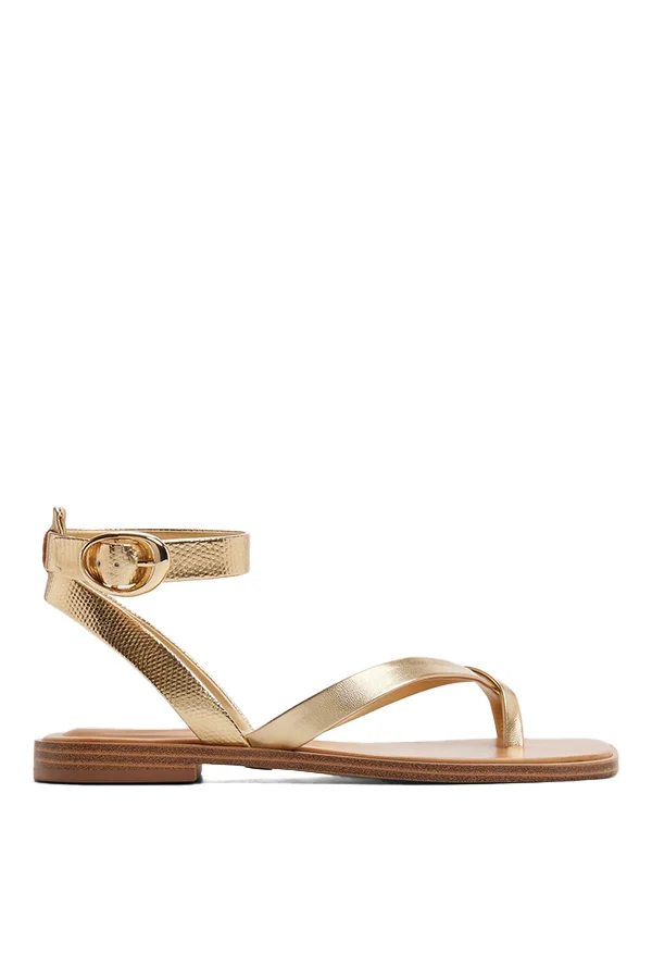 Daressi Ladies Gold Flat Sandals
