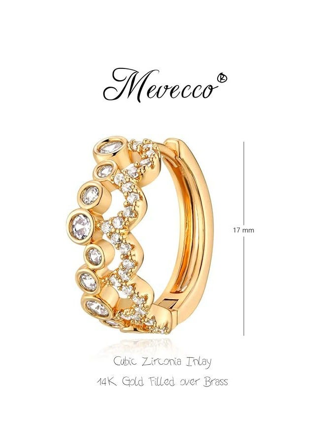 Mevecco Women Huggie Earrings Gold Hoop Sleeper 14K Gold Filled Small Simple Handmade Hypoallergenic Everyday Jewelry - Image 4