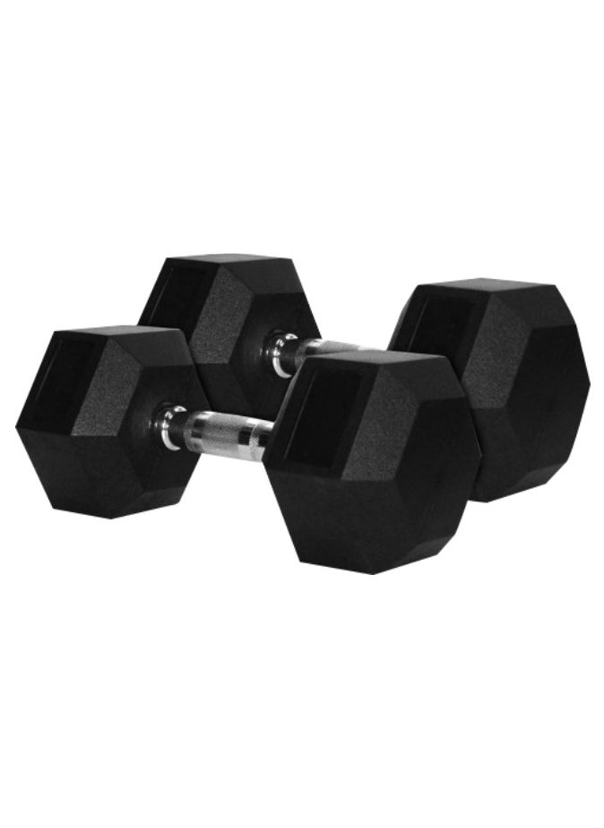 Sparnod Fitness - سبارنود فيتنس SDH-17.5_PAIR دمبل سداسي مطلي بالمطاط بمقبض معدني لتدريبات القوة وتمارين الجسم 35 كجم - Image 1