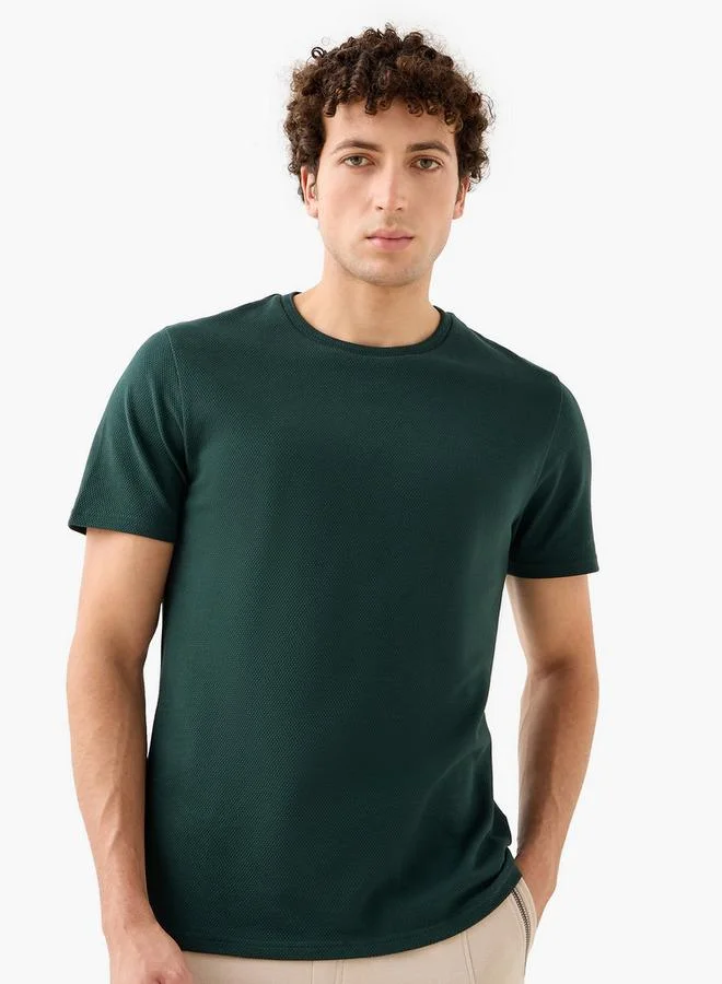 Iconic Popcorn Textured Regular Fit T-shirt