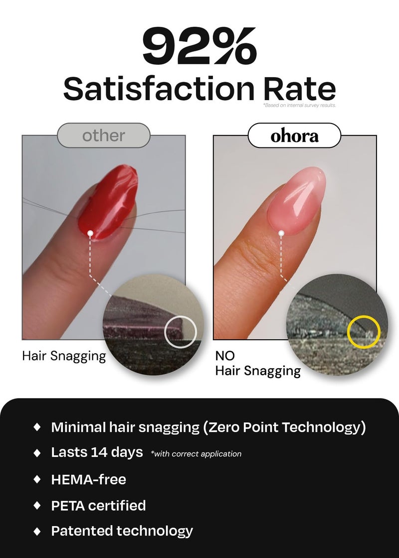 ohora Semi Cured Gel Nail Strips (N Cream Cloud) - Purple, Solid, Works with Any UV/LED Lamps, Salon-Quality, Long Lasting, Easy to Apply & Remove - Includes 2 Prep Pads, Nail File & Wooden Stick - Image 3