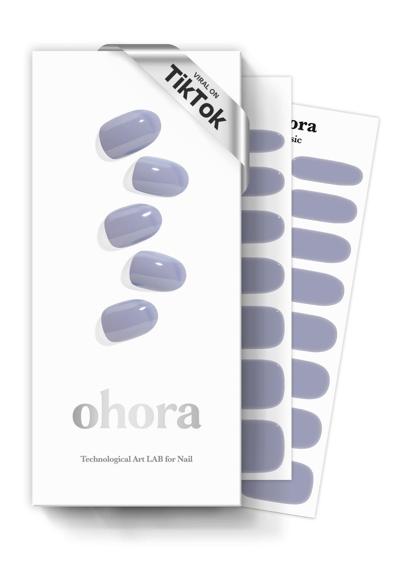 ohora Semi Cured Gel Nail Strips (N Cream Cloud) - Purple, Solid, Works with Any UV/LED Lamps, Salon-Quality, Long Lasting, Easy to Apply & Remove - Includes 2 Prep Pads, Nail File & Wooden Stick - Image 1