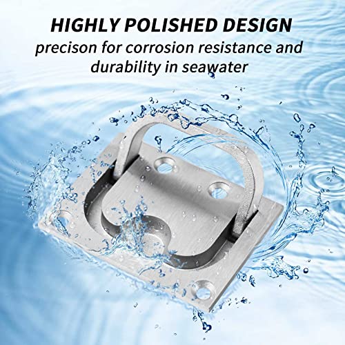 CLIO Stainless Steel Hatch Pull Flush Lift Solid Boat Ring Hatches Handles for Boat Deck Hatch Flush Ring Pull Home Furniture Drawer Cabinet Recessed Lid Handle (2 Pack of Flush Ring Pull) - Image 4