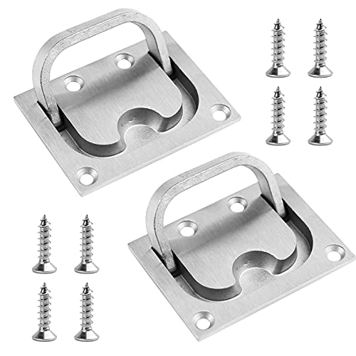 CLIO Stainless Steel Hatch Pull Flush Lift Solid Boat Ring Hatches Handles for Boat Deck Hatch Flush Ring Pull Home Furniture Drawer Cabinet Recessed Lid Handle (2 Pack of Flush Ring Pull) - Image 1