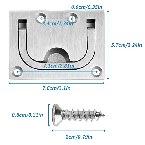 CLIO Stainless Steel Hatch Pull Flush Lift Solid Boat Ring Hatches Handles for Boat Deck Hatch Flush Ring Pull Home Furniture Drawer Cabinet Recessed Lid Handle (2 Pack of Flush Ring Pull) - Image 2