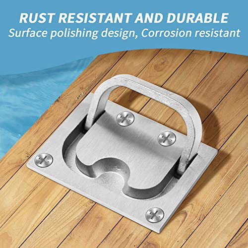 CLIO Stainless Steel Hatch Pull Flush Lift Solid Boat Ring Hatches Handles for Boat Deck Hatch Flush Ring Pull Home Furniture Drawer Cabinet Recessed Lid Handle (2 Pack of Flush Ring Pull) - Image 5