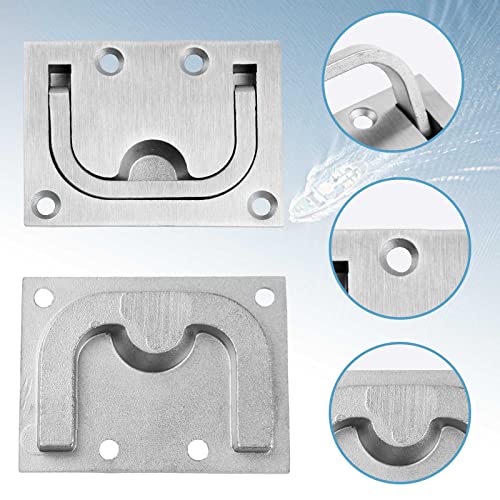 CLIO Stainless Steel Hatch Pull Flush Lift Solid Boat Ring Hatches Handles for Boat Deck Hatch Flush Ring Pull Home Furniture Drawer Cabinet Recessed Lid Handle (2 Pack of Flush Ring Pull) - Image 3