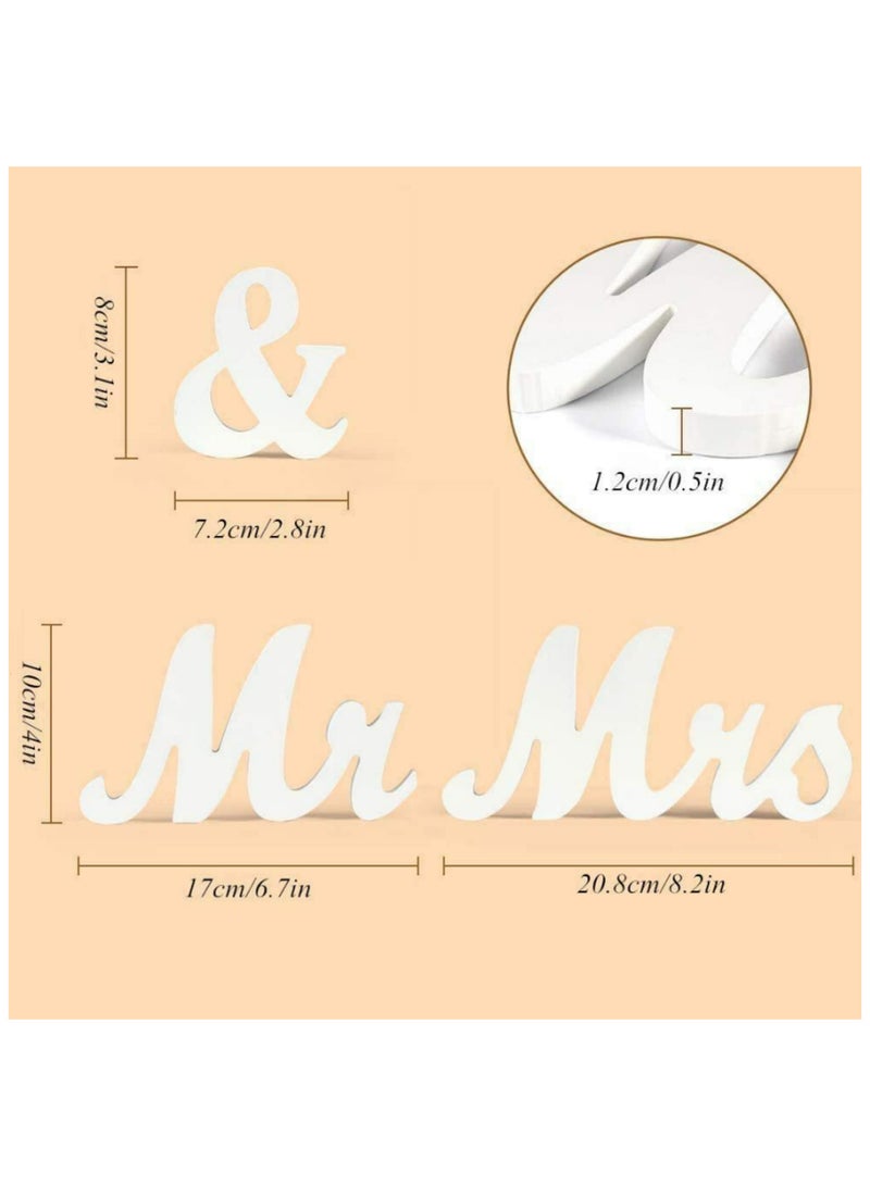 White Mr Mrs Sign for Wedding Table Large Mr and Miss Wooden Letters Party Decoration Head Table Wedding Wood Letter Just Married Sign Anniversary Party Valentines Day Decor - Image 3