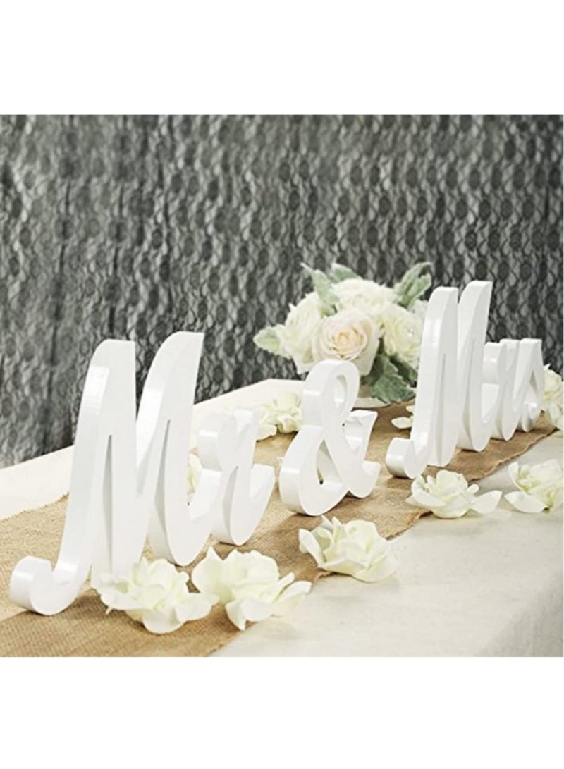 White Mr Mrs Sign for Wedding Table Large Mr and Miss Wooden Letters Party Decoration Head Table Wedding Wood Letter Just Married Sign Anniversary Party Valentines Day Decor - Image 4