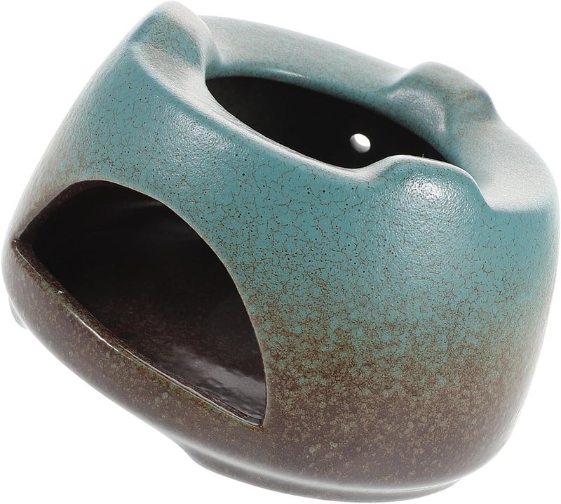 Ceramic Teapot Warmer Base with Tea Light Holder Green Glaze Heating Stand for Teapot Candle Warmer Suitable for Home and Restaurant Tea Brewing - Image 1