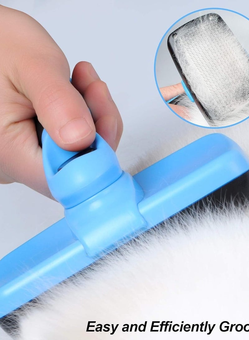 فرشاة تنظيف ذاتية للكلاب والقطط - وظيفة بنقرة واحدة، مزيل شعر لطيف وفعال للحيوانات الأليفة الصغيرة والمتوسطة والكبيرة، فرشاة للعناية بالحيوانات الأليفة، أداة إزالة التشابك، فرشاة لفك التشابك، شعيرات ناعمة للبشرة الحساسة، فرشاة شعر احترافية للحيوانات الأليفة ذرف وإزالة الفراء - Image 2