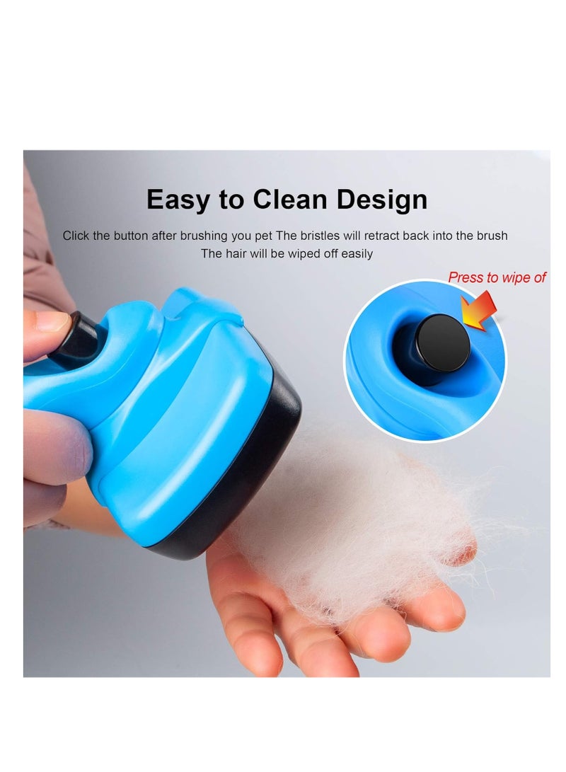 فرشاة تنظيف ذاتية للكلاب والقطط - وظيفة بنقرة واحدة، مزيل شعر لطيف وفعال للحيوانات الأليفة الصغيرة والمتوسطة والكبيرة، فرشاة للعناية بالحيوانات الأليفة، أداة إزالة التشابك، فرشاة لفك التشابك، شعيرات ناعمة للبشرة الحساسة، فرشاة شعر احترافية للحيوانات الأليفة ذرف وإزالة الفراء - Image 3