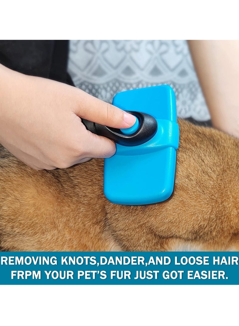 فرشاة تنظيف ذاتية للكلاب والقطط - وظيفة بنقرة واحدة، مزيل شعر لطيف وفعال للحيوانات الأليفة الصغيرة والمتوسطة والكبيرة، فرشاة للعناية بالحيوانات الأليفة، أداة إزالة التشابك، فرشاة لفك التشابك، شعيرات ناعمة للبشرة الحساسة، فرشاة شعر احترافية للحيوانات الأليفة ذرف وإزالة الفراء - Image 5