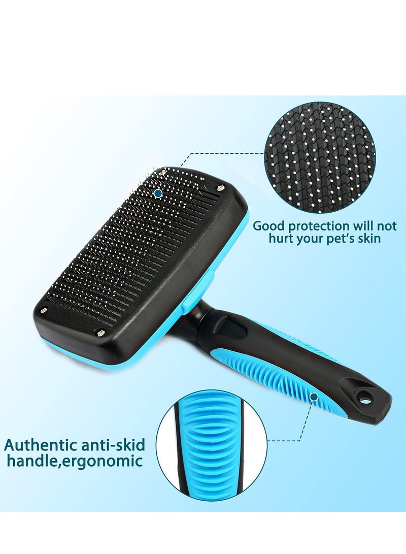 فرشاة تنظيف ذاتية للكلاب والقطط - وظيفة بنقرة واحدة، مزيل شعر لطيف وفعال للحيوانات الأليفة الصغيرة والمتوسطة والكبيرة، فرشاة للعناية بالحيوانات الأليفة، أداة إزالة التشابك، فرشاة لفك التشابك، شعيرات ناعمة للبشرة الحساسة، فرشاة شعر احترافية للحيوانات الأليفة ذرف وإزالة الفراء - Image 4