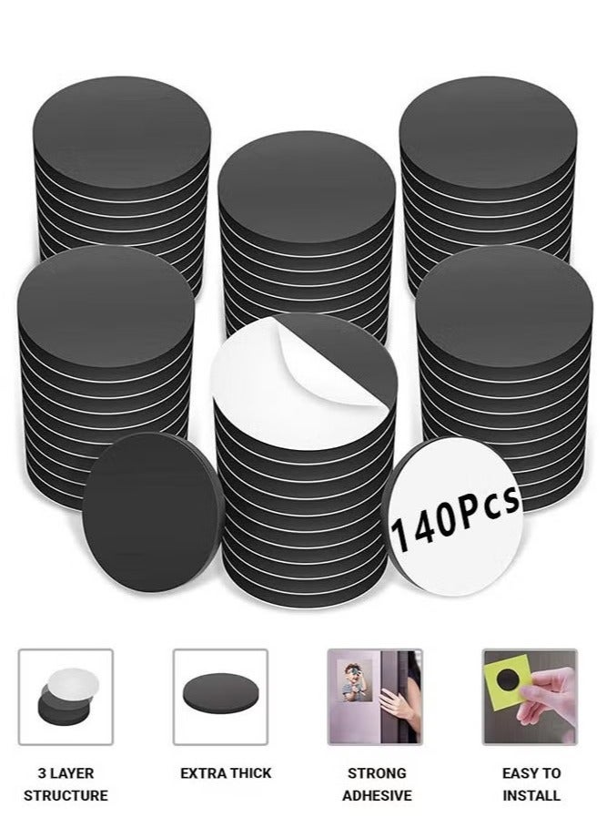 140 Pieces Adhesive Magnetic Discs, Round Magnetic Discs with Adhesive Backing for Crafts, Peel And Stick Magnetic Circles, Magnetic Discs are Great to use at Home, Office, School And More - Image 1